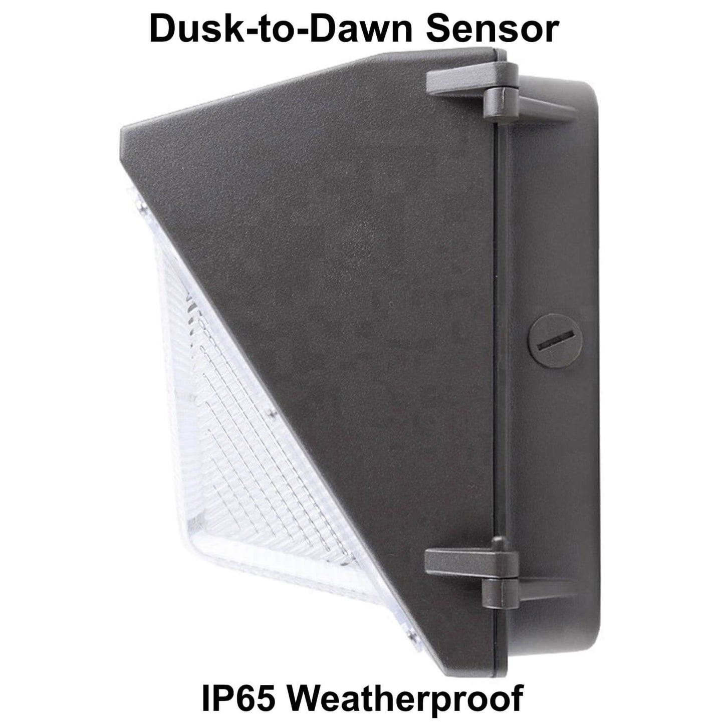 Commercial wall pack lights Canada 120W 5000K side view showing durable weatherproof housing and photocell design.jpg