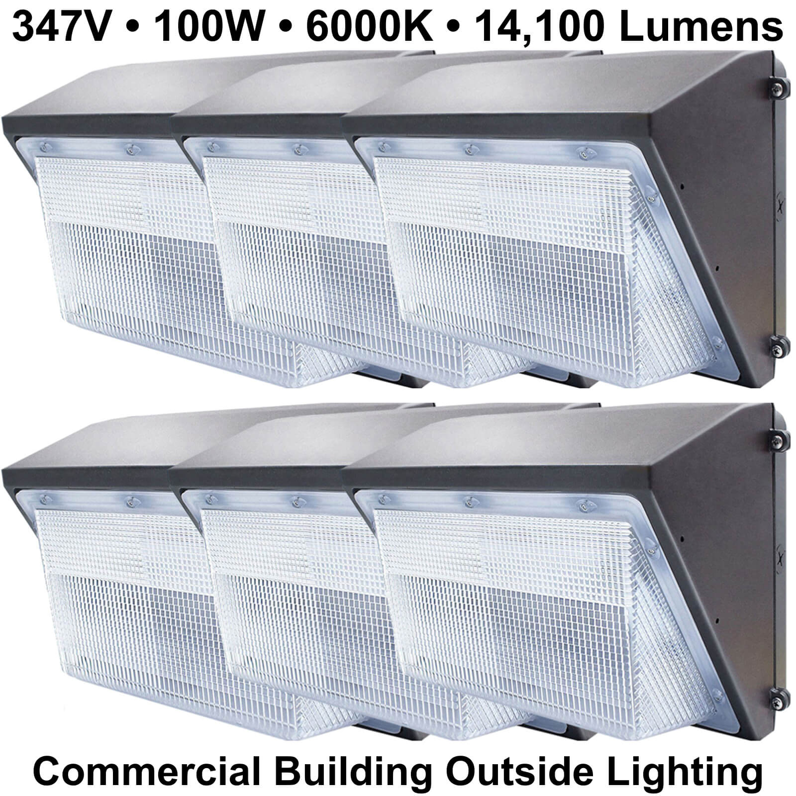 Exterior commercial building lighting Canada 347V 100W 6000K 50cm cable delivering 14100 lumens for commercial properties and security lighting.jpg