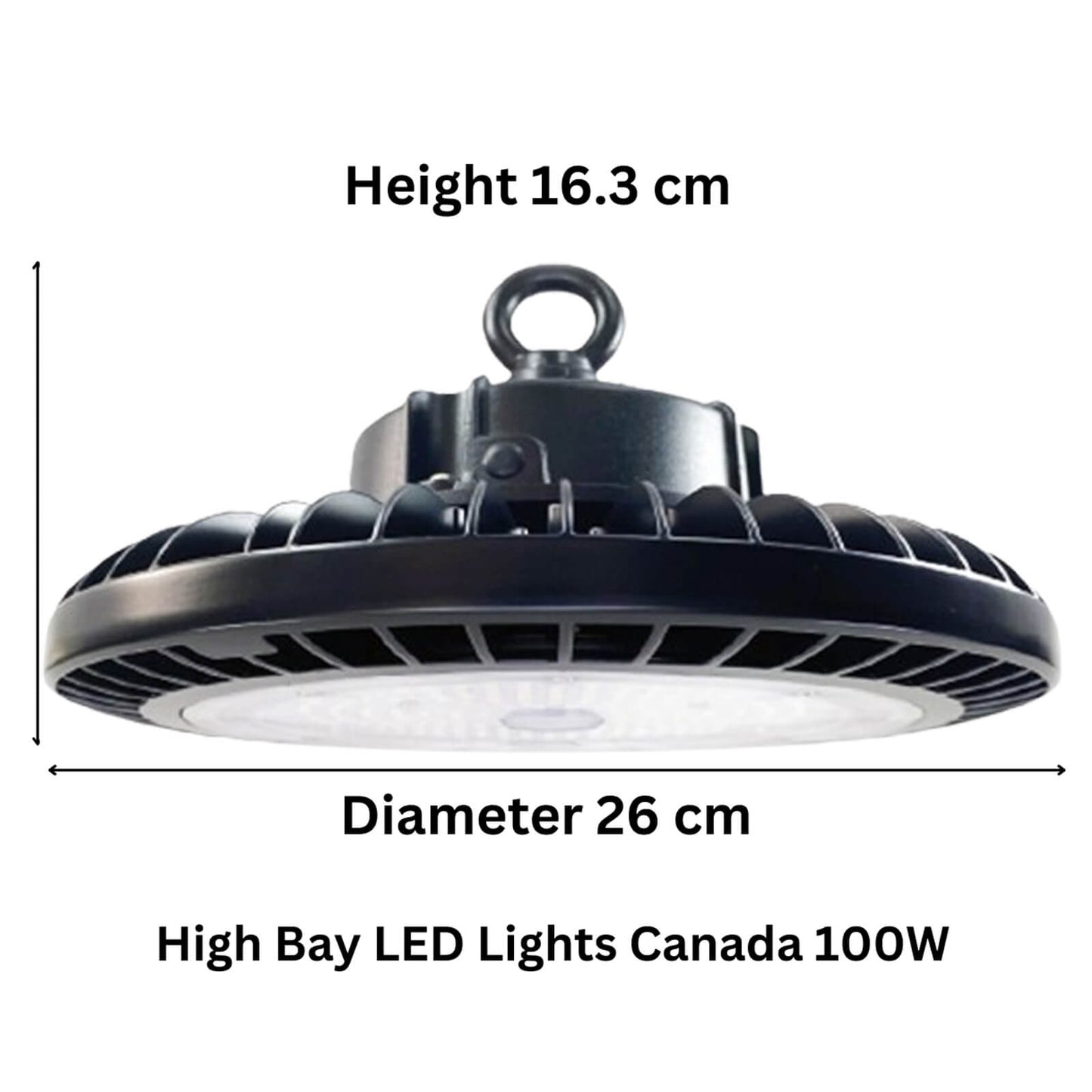 Industrial Low Bay Lighting Canada dimensions 26cm diameter 16.3cm height Canada.jpg 