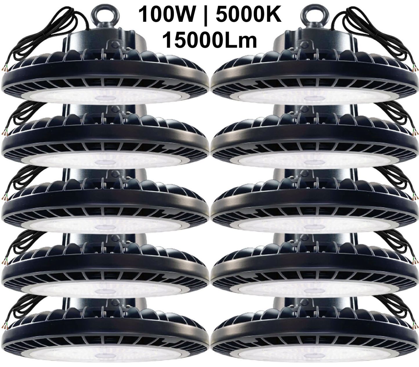 High Bay Garage Lights Canada 100W 5000K Daylight 15000Lm with 5ft cable for commercial garages workshops and warehouse lighting.jpg