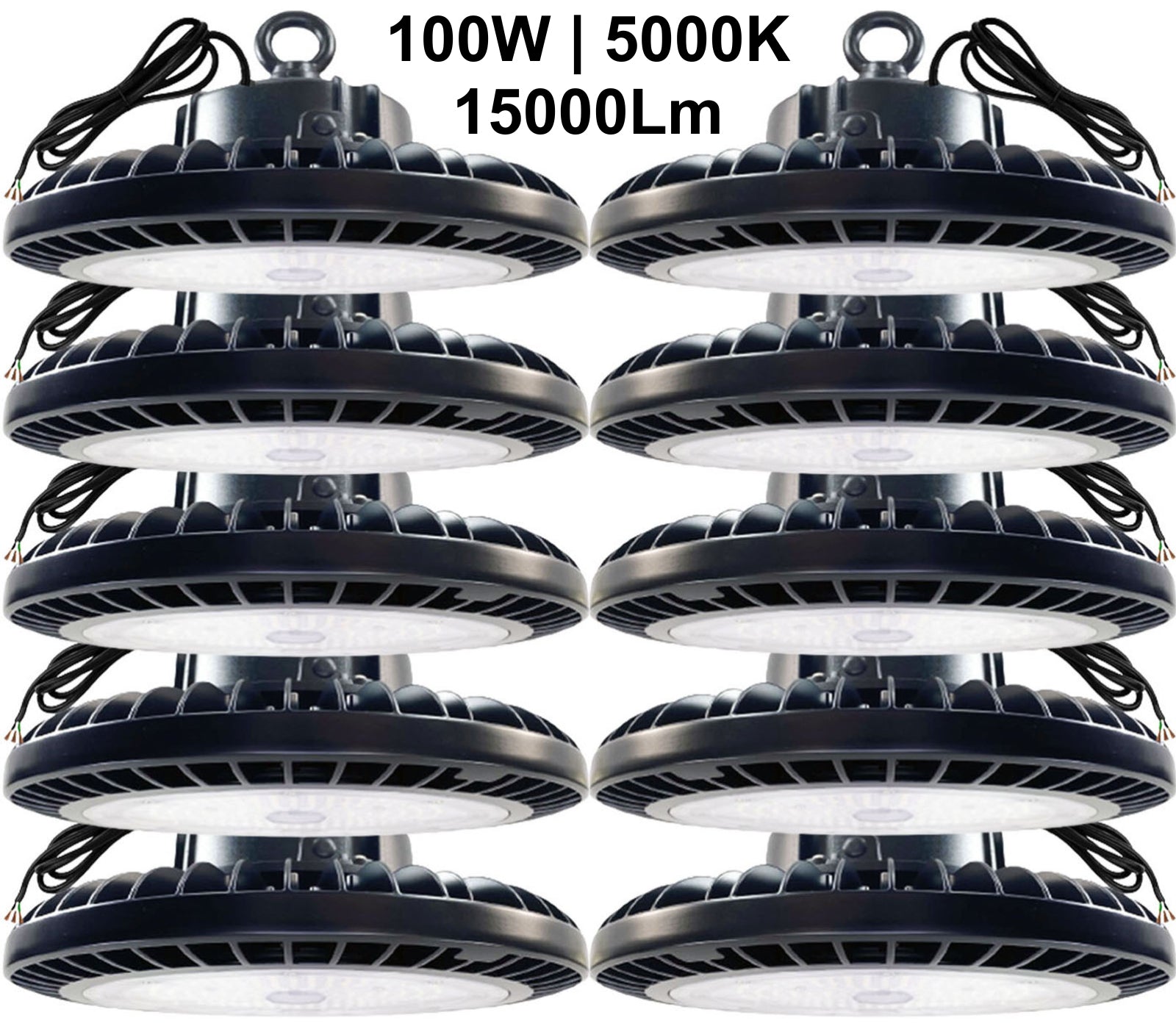 High Bay Garage Lights Canada 100W 5000K Daylight 15000Lm with 5ft cable for commercial garages workshops and warehouse lighting.jpg