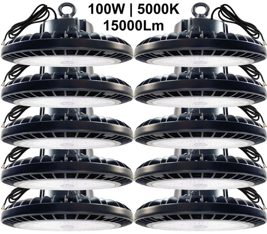 High Bay Garage Lights Canada 100W 5000K Daylight 15000Lm with 5ft cable for commercial garages workshops and warehouse lighting.jpg