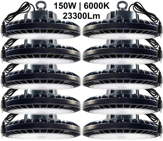150W High Bay LED Lights Canada 6000K Bright 23300Lm, Garage, Plug 5ft