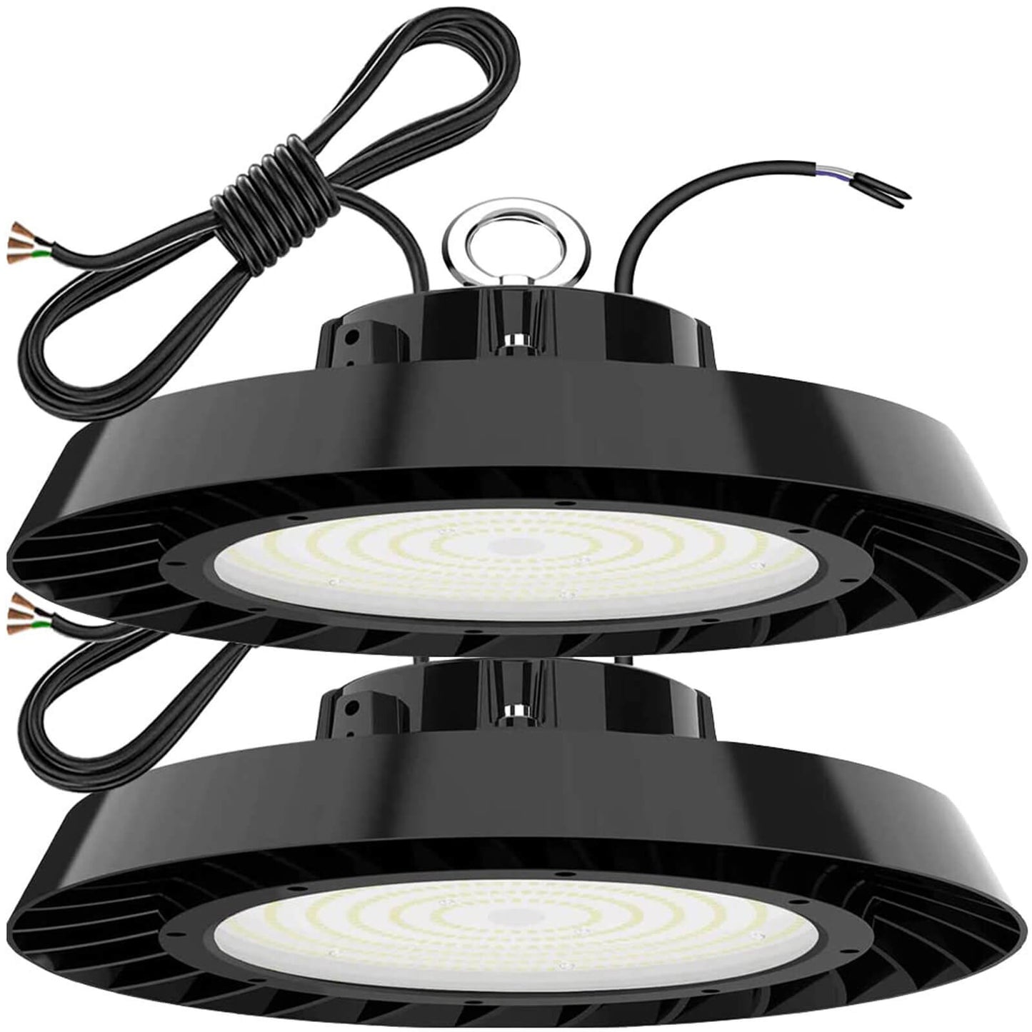 High bay LED lights Canada 100W 2 pack for warehouse ceiling lights utility buildings and industrial workspaces.jpg