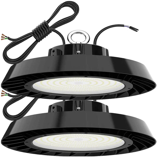 Alt Text:
LED Garage Lights Canada 200W 6000K Bright Daylight 30000Lm UFO high bay fixture for garages warehouses and workshops.jpg