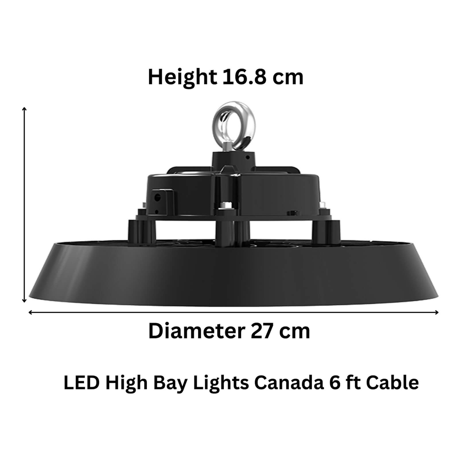 LED Shop Lights Canada 100W dimensions 27cm x 16.8cm with 6ft cable for ceiling lighting installations.jpg