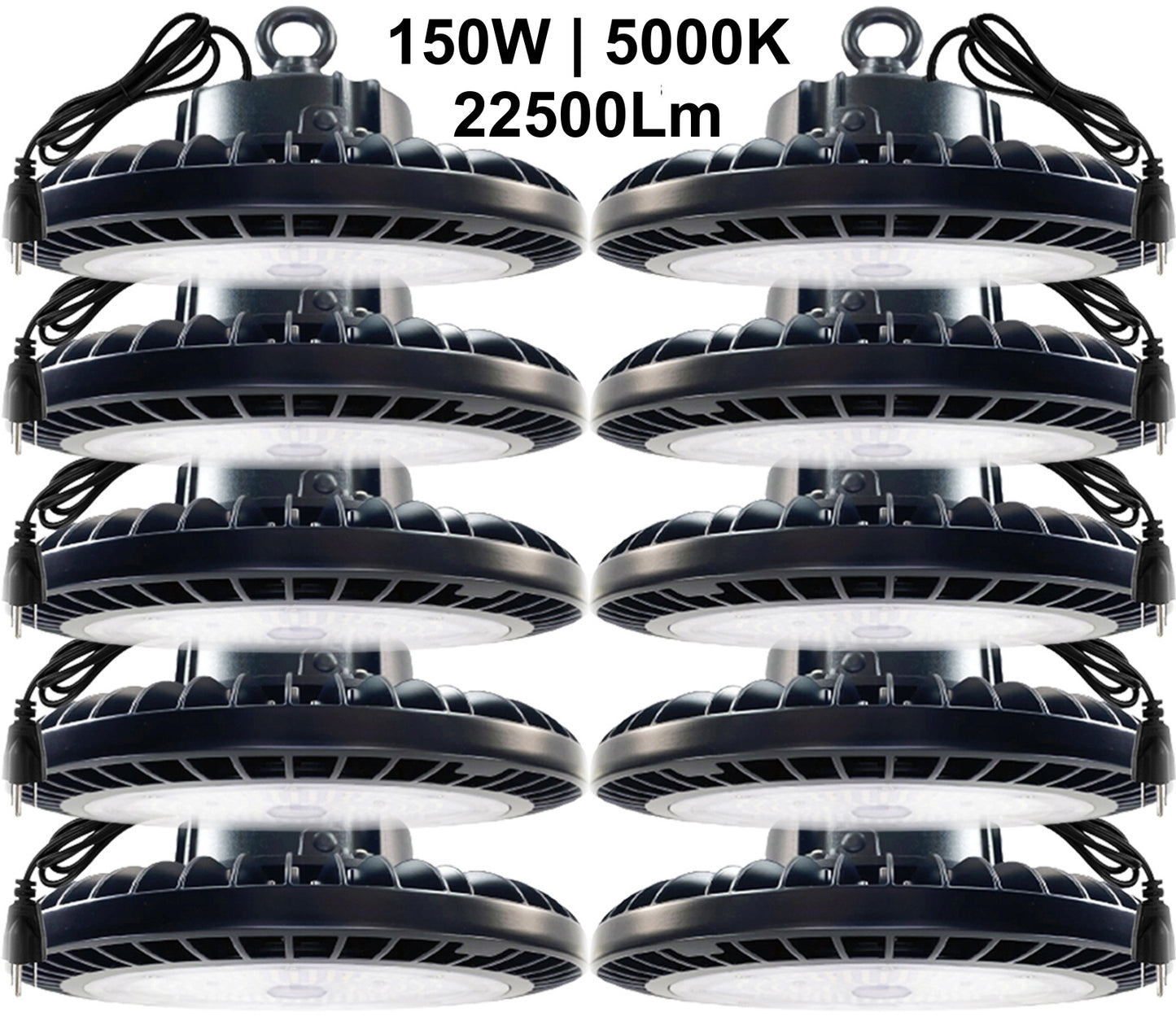 Lighting Warehouse Canada UFO LED High Bay Light 150W 5000K Daylight 22500Lm with 5ft cable for warehouse and commercial lighting.jpg
