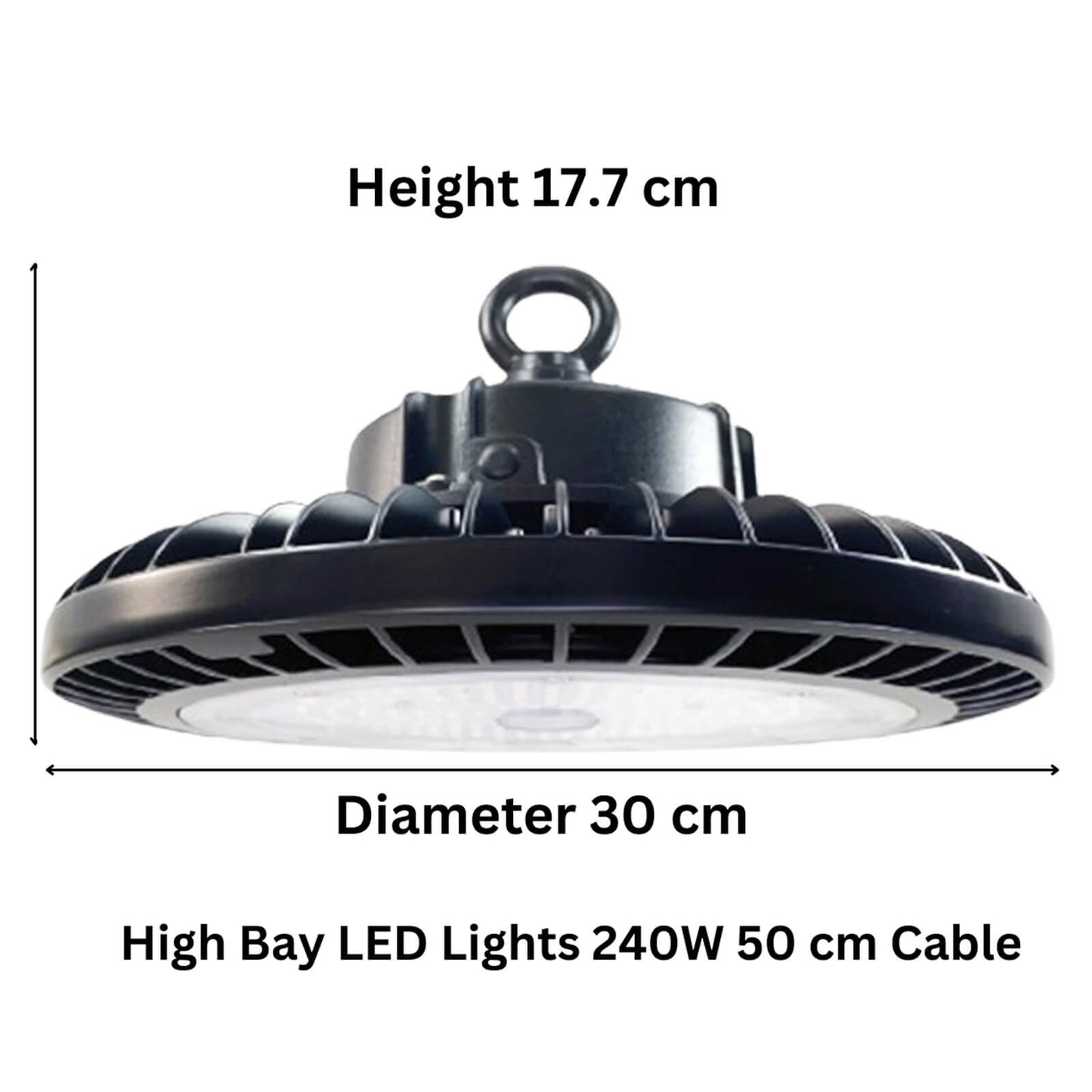 Warehouse LED light fixtures Canada dimensions for high bay LED lights 240W.jpg