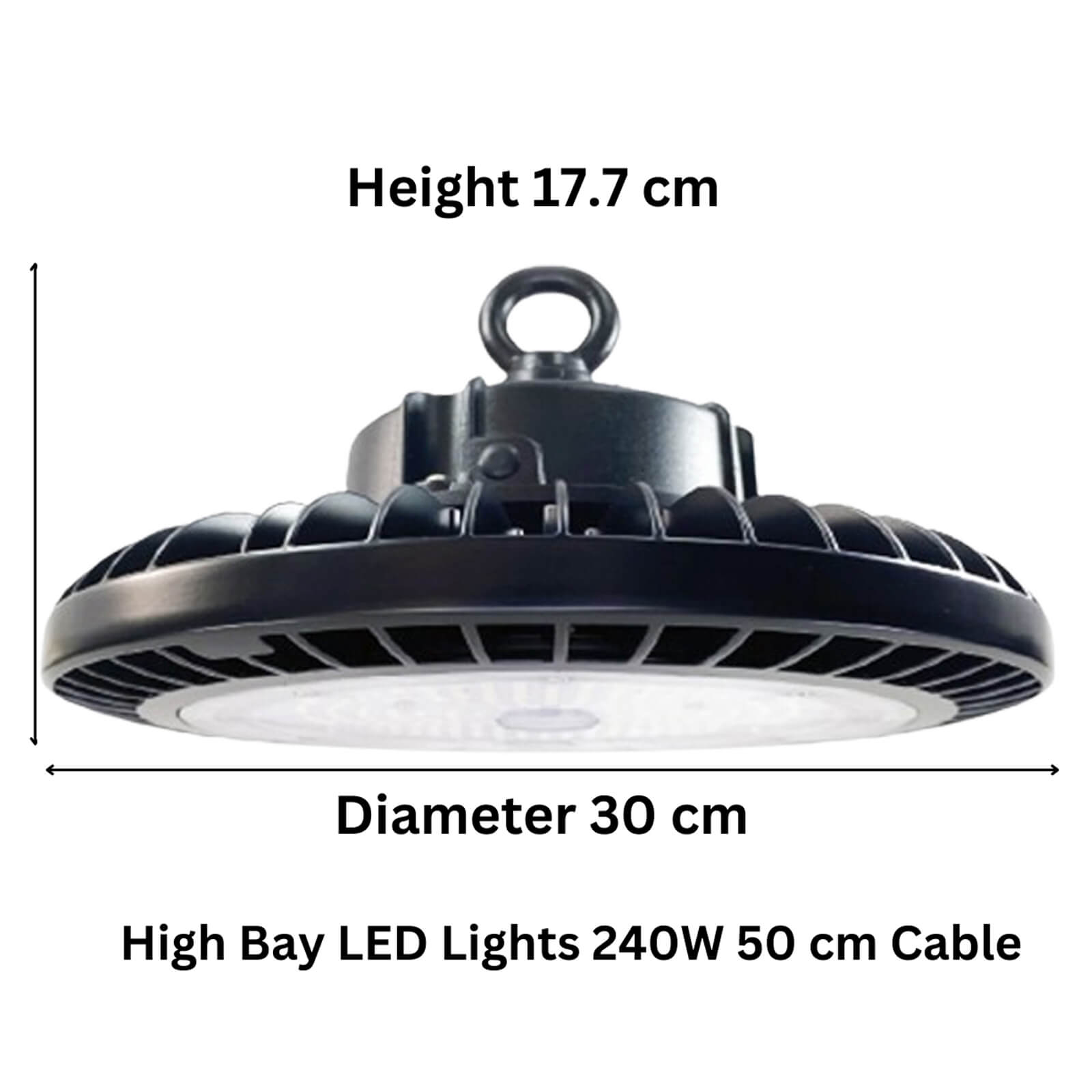 Warehouse LED light fixtures Canada dimensions for high bay LED lights 240W.jpg