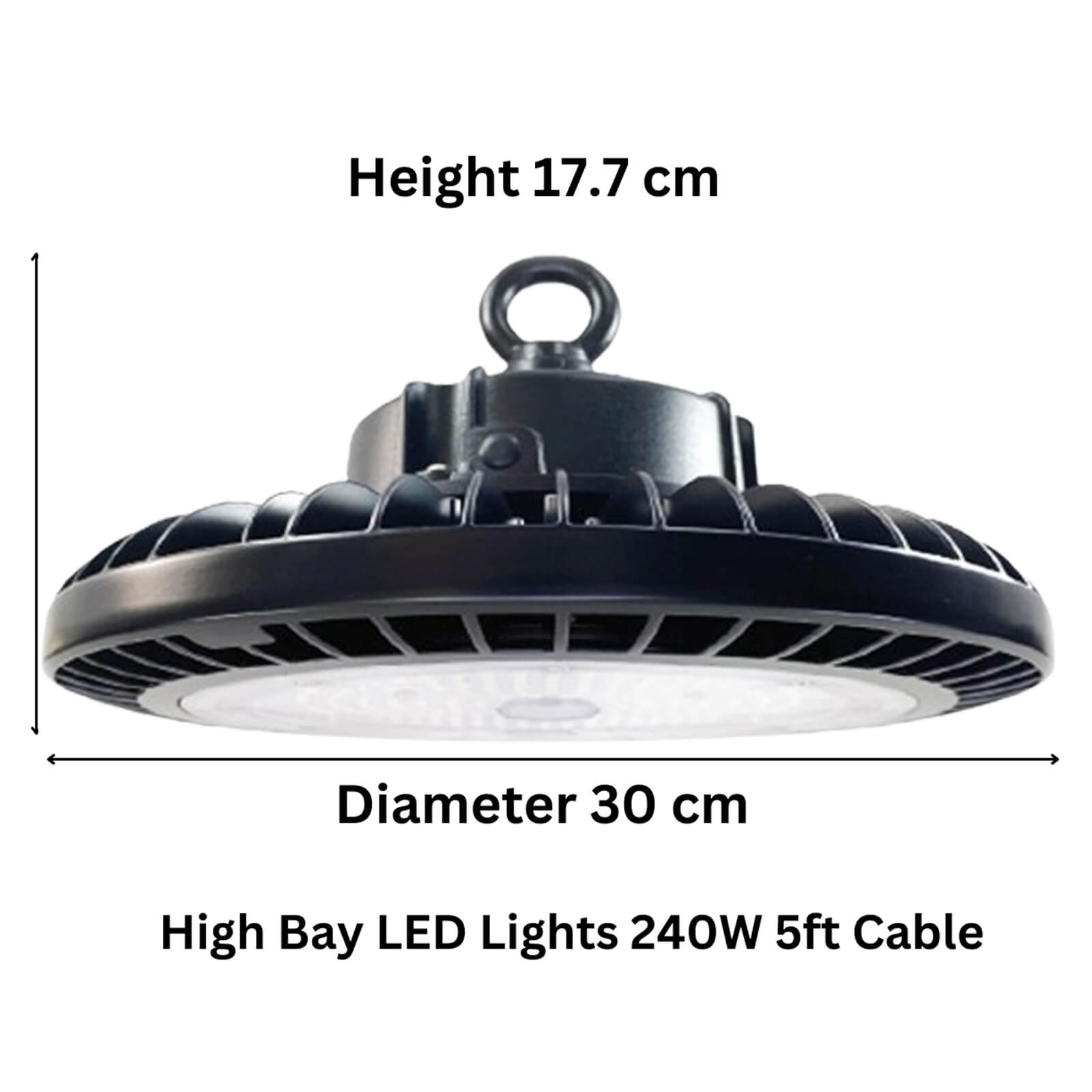 Warehouse LED light fixtures Canada dimensions for high bay LED lights 240W.jpg