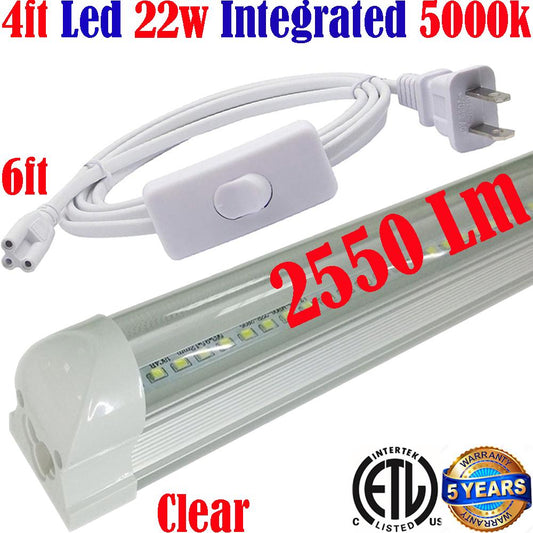 Plug In Wall Lights Canada: T8 4ft 22w Clear 5000k Daylight Workshop Garage Shop - Led Light Canada