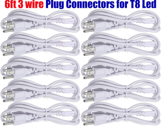 Led Strip Light Connectors, Canada 10 Pack 6ft Power Cord T8 3 Wire Plug Connector - Led Light Canada