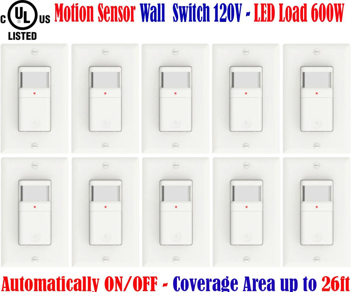 Motion Sensor Switches, Canada 10 Pack Occupancy Sensor Switch Indoor 120V - Led Light Canada