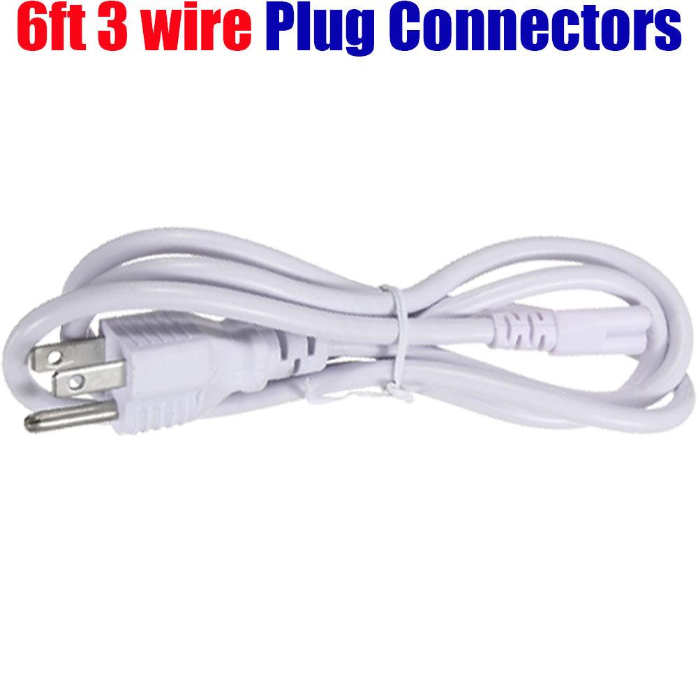 3 Wire Plug Connector, Canada 6ft Power Cord 120V for T8 Led Strip Light Plugs - Led Light Canada