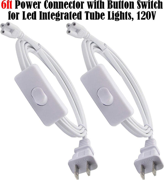 Power Connector Plug, Canada 2 Pack 6ft Cord 120V for T8 Led Strip Light Plugs - Led Light Canada