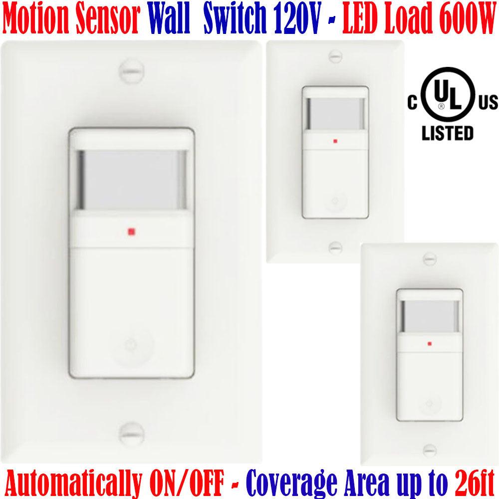 Room Occupancy Sensor, Canada 3 Pack Motion Sensor Switches Indoor 120V - Led Light Canada