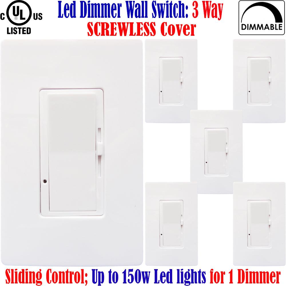 3 Way Dimmer Switches for Led Lights: Canada 6 Pack 3 Way Dimmer Switch 120V - Led Light Canada